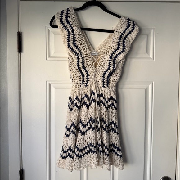 ANNA KOSTUROVA Seaside crochet cotton polo dress‎ handmade mini size XXS - Picture 3 of 6